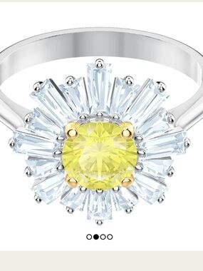 Swarovski Crystal Sunshine Ring Yellow, Rhodium. Size 56/8